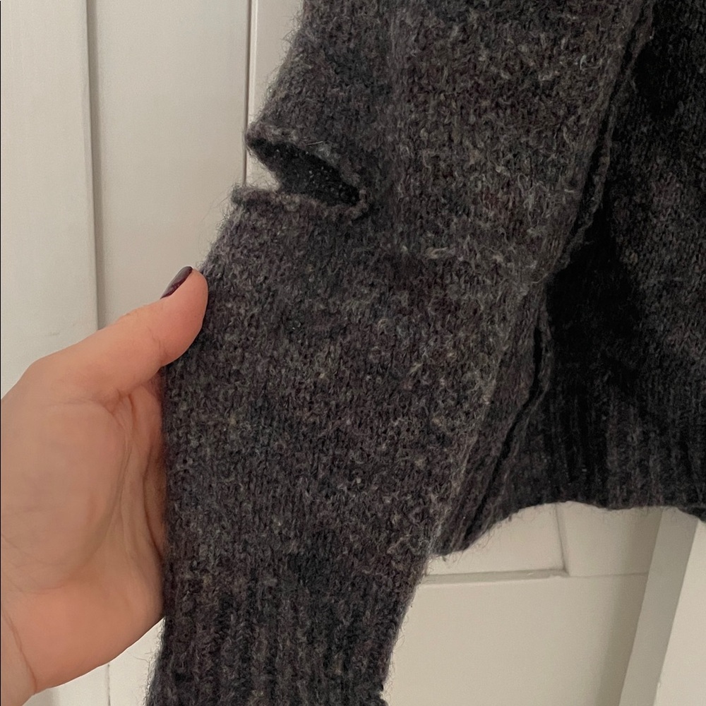 Isabel Marant Etoile Distressed Gray Sweater 38 Fits MEDIUM - Picture 7 of 9